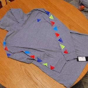 Adidas boy long sleeve hooded shirt size 14/16